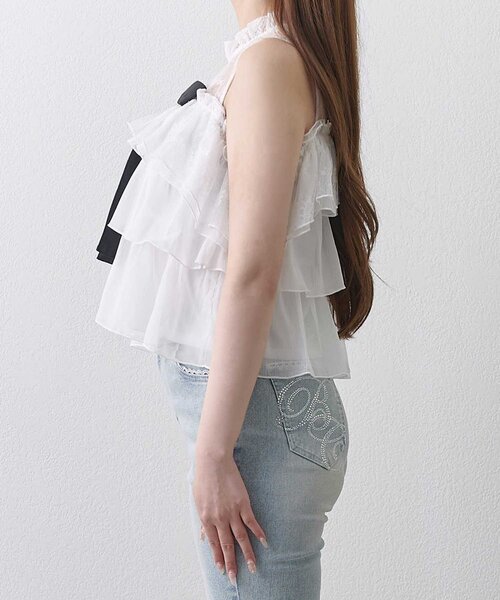 Belle Charme(ベルシャルム)の「【Belle Charme】Classic Tiered Blouse(シャツ/ブラウス・レディース・オフホワイト/ブラック/アイボリー・FREE)」の7枚目の写真