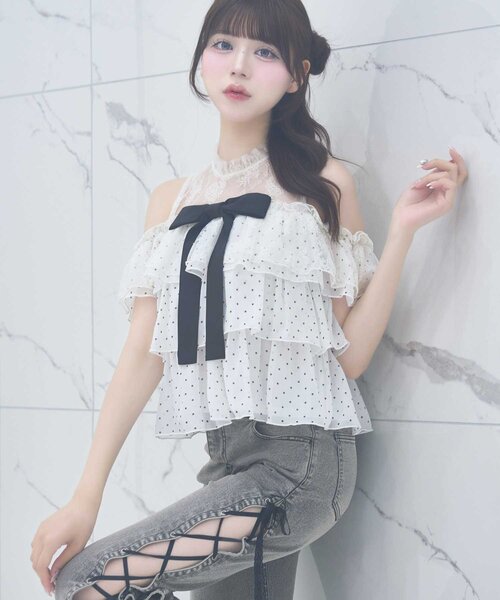 Belle Charme(ベルシャルム)の「【Belle Charme】Classic Tiered Blouse(シャツ/ブラウス・レディース・オフホワイト/ブラック/アイボリー・FREE)」の14枚目の写真