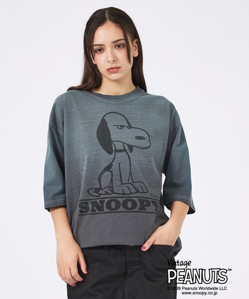 ABAHOUSE(アバハウス)の「【JOHNBULL/ジョンブル】PEANUTS SNOOPY / ピーナッツ スヌーピー / Tシャツ / ユニセックス / JT263C01/03(Tシャツ/カットソー・メンズ・スミクロ/ピンク/ネイビー・M/S)」の5枚目の写真