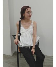 LAGUNAMOON | レースレイヤードランジェリーチュニック 【夏服】【レイヤードトップス】(キャミソール)