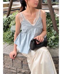 LAGUNAMOON（ラグナムーン）の「レースレイヤードランジェリーチュニック 【夏服】【レイヤードトップス】（キャミソール）」