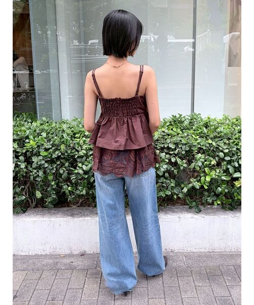 LAGUNAMOON(ラグナムーン)の「レースレイヤードランジェリーチュニック 【夏服】【レイヤードトップス】(キャミソール・レディース・ホワイト/ブラック/ブラウン/ライトブルー・FREE)」の19枚目の写真