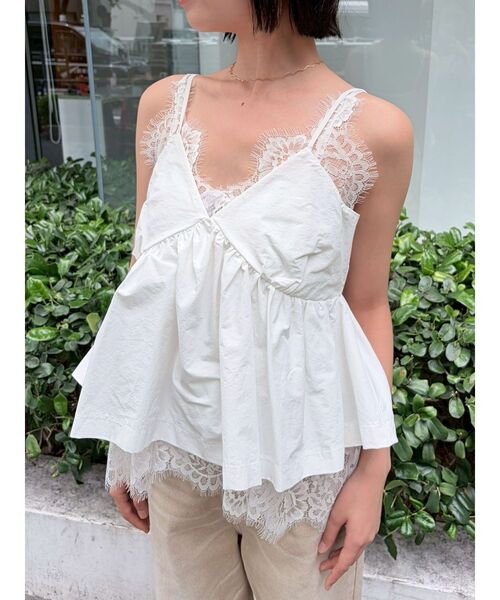 LAGUNAMOON(ラグナムーン)の「レースレイヤードランジェリーチュニック 【夏服】【レイヤードトップス】(キャミソール・レディース・ホワイト/ブラック/ブラウン/ライトブルー・FREE)」の22枚目の写真