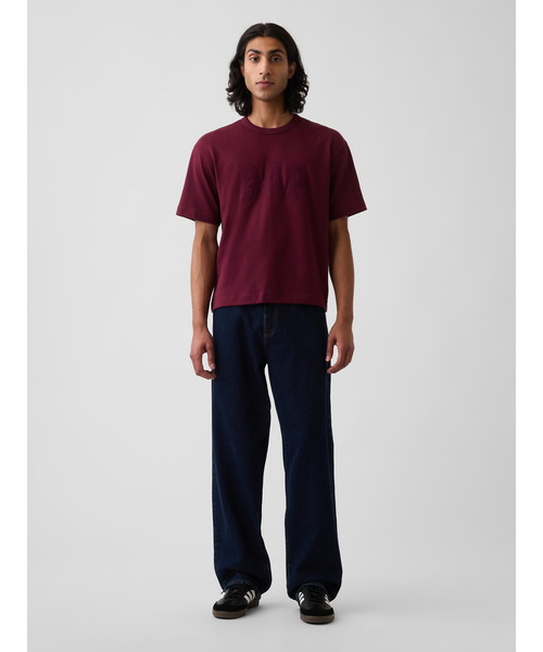 GAP(ギャップ)の「ヘビーウェイト リラックスフィット GAPロゴ クロップドTシャツ(Tシャツ/カットソー・メンズ・ネイビー/グレー/ベージュ/レッド/ブルー・XL/XS/S/M/L)」の6枚目の写真