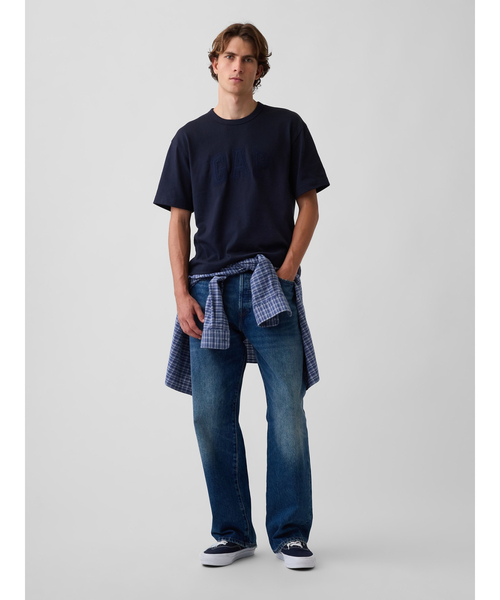 GAP(ギャップ)の「ヘビーウェイト リラックスフィット GAPロゴ クロップドTシャツ(Tシャツ/カットソー・メンズ・ネイビー/グレー/ベージュ/レッド/ブルー・XL/XS/S/M/L)」の10枚目の写真