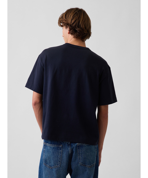 GAP(ギャップ)の「ヘビーウェイト リラックスフィット GAPロゴ クロップドTシャツ(Tシャツ/カットソー・メンズ・ネイビー/グレー/ベージュ/レッド/ブルー・XL/XS/S/M/L)」の11枚目の写真