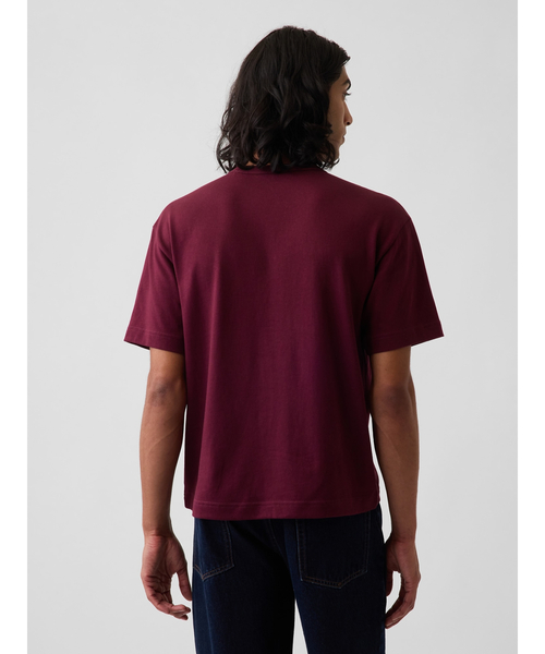 GAP(ギャップ)の「ヘビーウェイト リラックスフィット GAPロゴ クロップドTシャツ(Tシャツ/カットソー・メンズ・ネイビー/グレー/ベージュ/レッド/ブルー・XL/XS/S/M/L)」の14枚目の写真