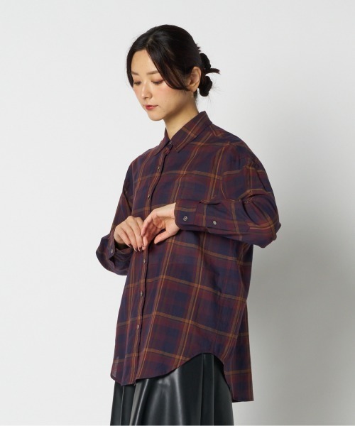 HELIOPOLE(エリオポール)の「the EDITOR SHIRT / ジ エディター シャツ(シャツ/ブラウス・レディース・ブルー/ボルドー・38)」の14枚目の写真