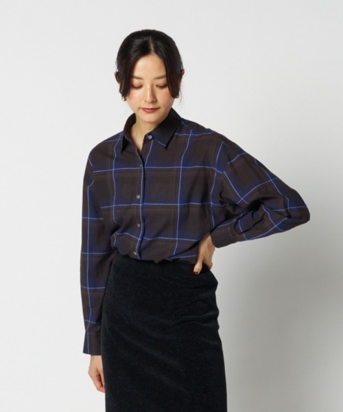 HELIOPOLE(エリオポール)の「the EDITOR SHIRT / ジ エディター シャツ(シャツ/ブラウス・レディース・ブルー/ボルドー・38)」の22枚目の写真