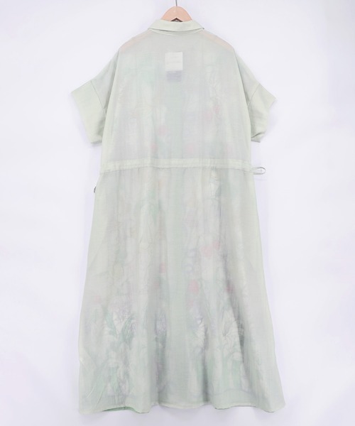 iS ScoLar(イズスカラー)の「562233:ステンドグラス風花柄シャツワンピース(ワンピース・レディース・グリーン/チャコールグレー/ベージュ・M)」の17枚目の写真