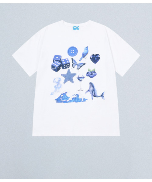 chancechance(チャンスチャンス)の「BUNCH T-SHIRT (BLUE)(Tシャツ/カットソー・レディース・その他・SMALL/MEDIUM)」の1枚目の写真