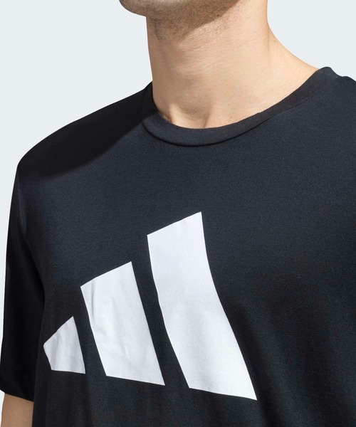 adidas(アディダス)の「トレイン エッセンシャルズ Feelready ロゴ トレーニング半袖Tシャツ / アディダス adidas(Tシャツ/カットソー・メンズ・ブラック×ホワイト・XX-LARGE/3XL/LARGE/MEDIUM/SMALL/X-LARGE/X-SMALL)」の3枚目の写真