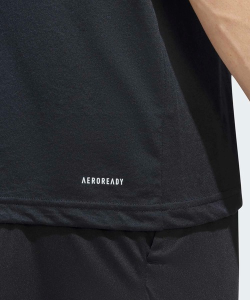 adidas(アディダス)の「トレイン エッセンシャルズ Feelready ロゴ トレーニング半袖Tシャツ / アディダス adidas(Tシャツ/カットソー・メンズ・ブラック×ホワイト・XX-LARGE/3XL/LARGE/MEDIUM/SMALL/X-LARGE/X-SMALL)」の4枚目の写真