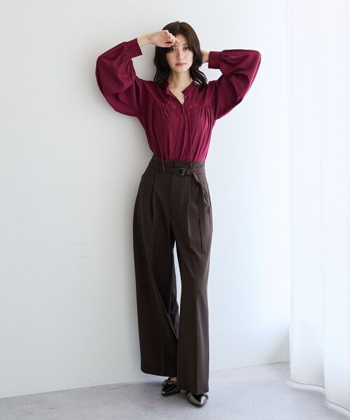 YECCA VECCA(イェッカヴェッカ)の「レース切替ボリューム袖ブラウス(シャツ/ブラウス・レディース・ライトベージュ/バーガンディー/ブラック・FREE)」の16枚目の写真