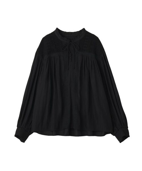 YECCA VECCA(イェッカヴェッカ)の「レース切替ボリューム袖ブラウス(シャツ/ブラウス・レディース・ライトベージュ/バーガンディー/ブラック・FREE)」の4枚目の写真