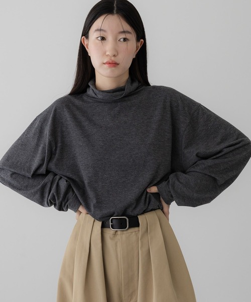LOWRYS FARM(ローリーズファーム)の「【LFM(U)】TRカットタートルロングスリーブ 1070124(Tシャツ/カットソー・メンズ・ホワイト/ブラック/チャコールグレー・MEDIUM/LARGE)」の3枚目の写真