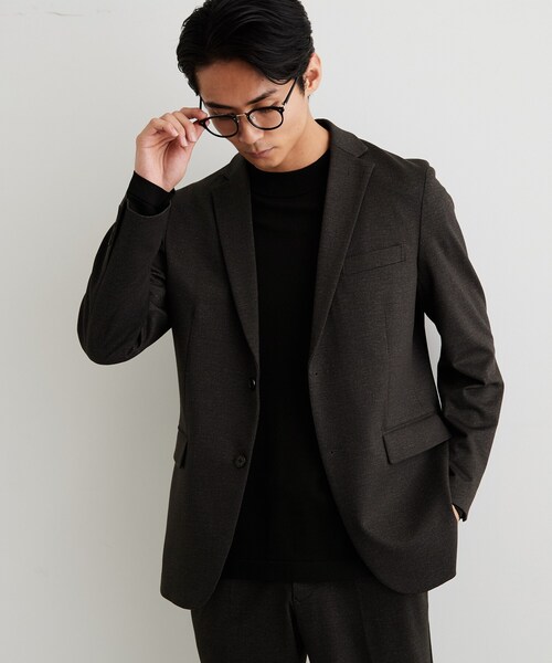THE SHOP TK (ザ ショップ ティーケー )の「【洗濯機OK/セットアップ可】TRジャージー ストレッチジャケット(スーツジャケット・メンズ・ダークグレー/ネイビー系1/ネイビー・01/02/03/04)」の4枚目の写真