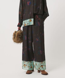 フラワー パネル プリント パンツ ‐ウォッシャブル‐