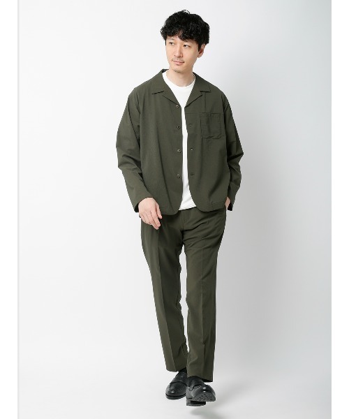 FLAT(フラット)の「FLAT/オープンカラーアウターシャツ/ウォッシャブル/ストレッチ/ドライシアサッカー/無地(シャツ/ブラウス・メンズ・カーキ・S/M/L)」の10枚目の写真