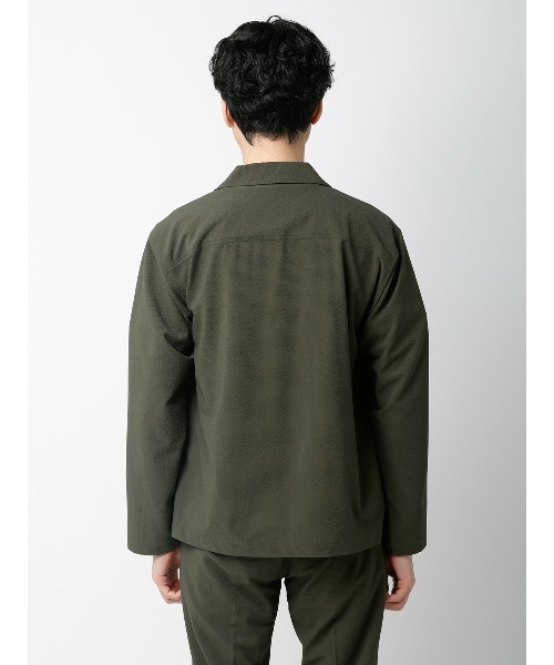 FLAT(フラット)の「FLAT/オープンカラーアウターシャツ/ウォッシャブル/ストレッチ/ドライシアサッカー/無地(シャツ/ブラウス・メンズ・カーキ・S/M/L)」の4枚目の写真