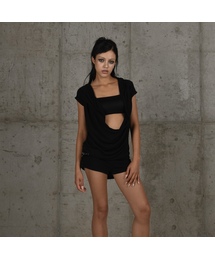 Hooded cowl neck romper