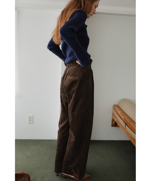 tento（テント）の「Wide-Leg Corduroy Pants（その他パンツ・レディース・ブラウン/アイボリー・38/36）」の6枚目の写真