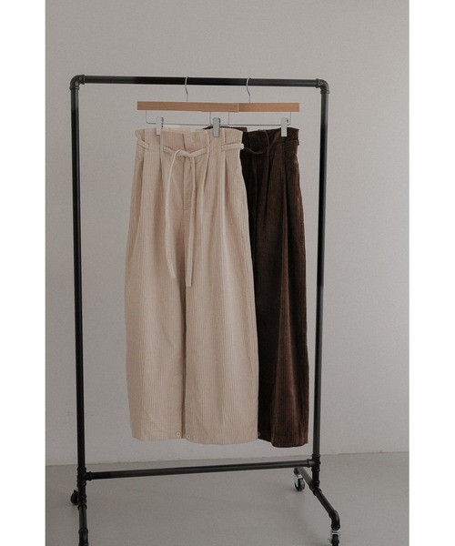 tento（テント）の「Wide-Leg Corduroy Pants（その他パンツ・レディース・ブラウン/アイボリー・38/36）」の8枚目の写真