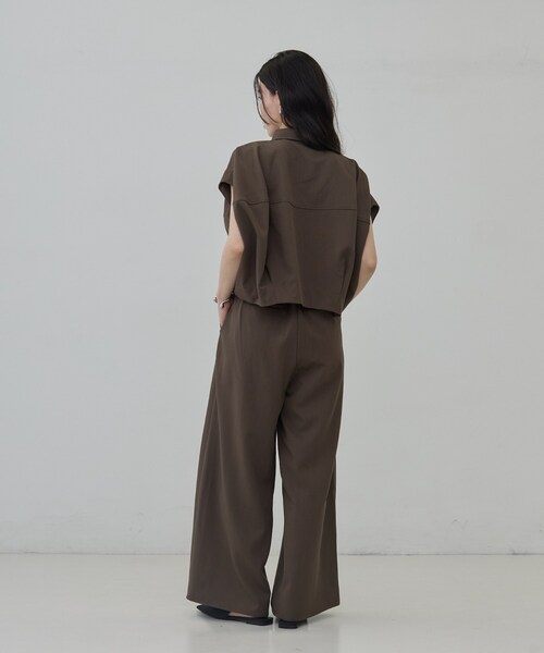 GALLEST(ギャレスト)の「タックワイドパンツ【セットアップ可能】(その他パンツ・レディース・ブラウン系その他/ベージュ・38)」の5枚目の写真