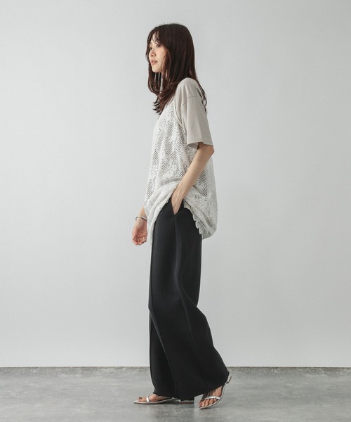 GLOBAL WORK(グローバルワーク)の「ジョーゼットダンボールパンツ/911664(その他パンツ・レディース・ホワイト系その他/ブラック/杢グレー・MEDIUM/LARGE)」の8枚目の写真