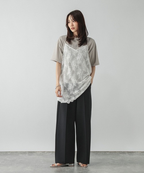 GLOBAL WORK(グローバルワーク)の「ジョーゼットダンボールパンツ/911664(その他パンツ・レディース・ホワイト系その他/ブラック/杢グレー・MEDIUM/LARGE)」の9枚目の写真