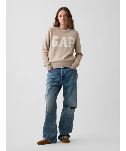 GAP(ギャップ)の「GAPロゴ クルーネックセーター(ニット/セーター・レディース・ホワイト/ネイビー/グレー/レッド/グリーン・S/M/L/XL/XS/XXS)」の11枚目の写真