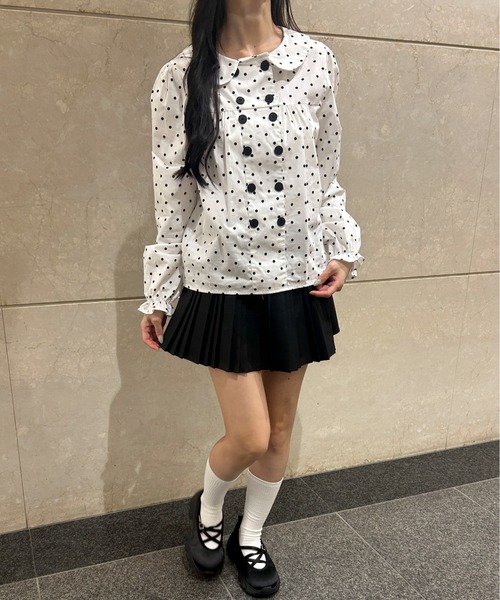 PHILLY(フィリー)の「ダブルボタンドットブラウス(シャツ/ブラウス・レディース・ブラック/ホワイト・FREE)」の18枚目の写真