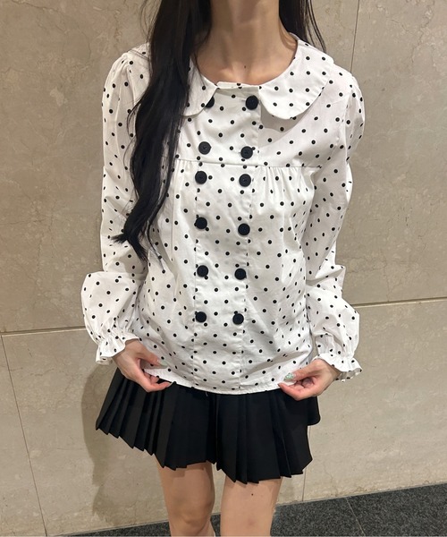 PHILLY(フィリー)の「ダブルボタンドットブラウス(シャツ/ブラウス・レディース・ブラック/ホワイト・FREE)」の19枚目の写真