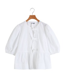 GANNI | GANNI / ガニー：【レディース】Cotton Poplin Peplum Blouse：F7364[ANN](Tシャツ/カットソー)