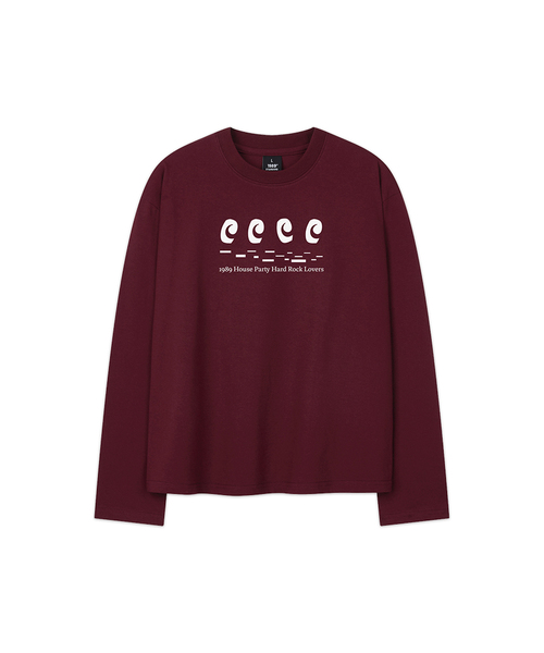 1989STANDARD(1989スタンダード)の「HARD ROCK LOVERS クロップロングスリーブ(SKLSTD-0246)(Tシャツ/カットソー・メンズ・ブラック/ホワイト/バーガンディー/ライトグレー・MEDIUM/LARGE/X-LARGE)」の4枚目の写真