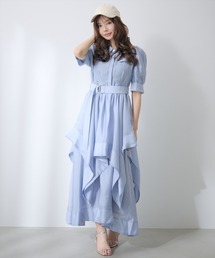 AND COUTURE（アンドクチュール）の「ティアードフレアシャツワンピース（ワンピース）」