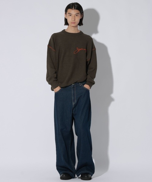 LAKOLE(ラコレ)の「ステッチ刺繍ロゴニット / 1056131(ニット/セーター・メンズ・アイボリー/グレー/ブラウン/ネイビー・MEDIUM/LARGE)」の10枚目の写真