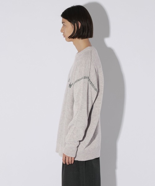 LAKOLE(ラコレ)の「ステッチ刺繍ロゴニット / 1056131(ニット/セーター・メンズ・アイボリー/グレー/ブラウン/ネイビー・MEDIUM/LARGE)」の20枚目の写真