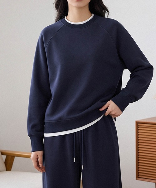 LOWO(ロワ)の「【在庫限り】【S~Lサイズ展開】単品使いもOK!ドロップショルダートップス・ワイドパンツ上下2点セット(セットアップ・レディース・ピンク/オフホワイト/ネイビー/スカイブルー/ベージュ・S/M/L)」の9枚目の写真