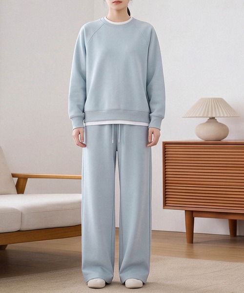 LOWO(ロワ)の「【在庫限り】【S~Lサイズ展開】単品使いもOK!ドロップショルダートップス・ワイドパンツ上下2点セット(セットアップ・レディース・ピンク/オフホワイト/ネイビー/スカイブルー/ベージュ・S/M/L)」の15枚目の写真