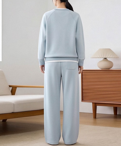 LOWO(ロワ)の「【在庫限り】【S~Lサイズ展開】単品使いもOK!ドロップショルダートップス・ワイドパンツ上下2点セット(セットアップ・レディース・ピンク/オフホワイト/ネイビー/スカイブルー/ベージュ・S/M/L)」の17枚目の写真