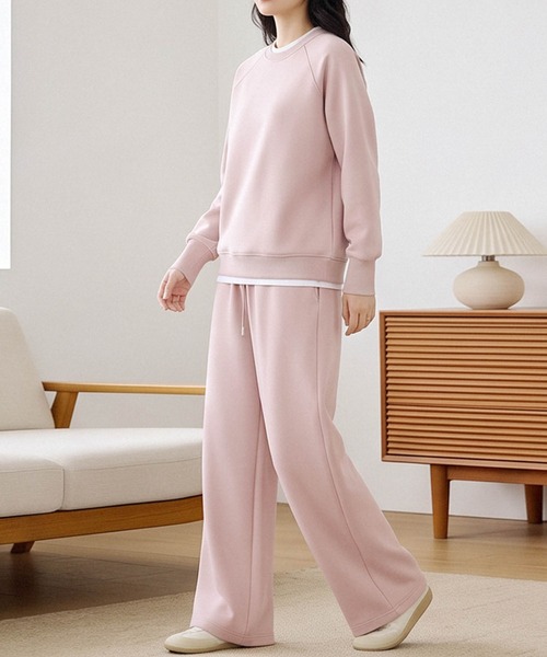 LOWO(ロワ)の「【在庫限り】【S~Lサイズ展開】単品使いもOK!ドロップショルダートップス・ワイドパンツ上下2点セット(セットアップ・レディース・ピンク/オフホワイト/ネイビー/スカイブルー/ベージュ・S/M/L)」の19枚目の写真
