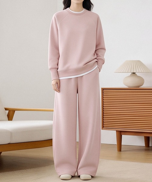 LOWO(ロワ)の「【在庫限り】【S~Lサイズ展開】単品使いもOK!ドロップショルダートップス・ワイドパンツ上下2点セット(セットアップ・レディース・ピンク/オフホワイト/ネイビー/スカイブルー/ベージュ・S/M/L)」の20枚目の写真
