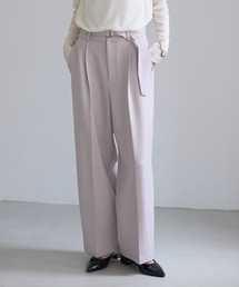 洗えるウーリッシュツイルワイドパンツ/低身長・小柄さんサイズ有り