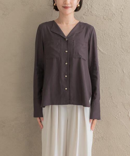 URBAN RESEARCH ROSSO WOMEN(アーバンリサーチ ロッソ)の「キュプラ混ポケットデザインブラウス(シャツ/ブラウス・レディース・オフホワイト/チャコールグレー/ボルドー・FREE)」の18枚目の写真