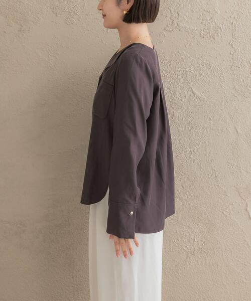 URBAN RESEARCH ROSSO WOMEN(アーバンリサーチ ロッソ)の「キュプラ混ポケットデザインブラウス(シャツ/ブラウス・レディース・オフホワイト/チャコールグレー/ボルドー・FREE)」の19枚目の写真