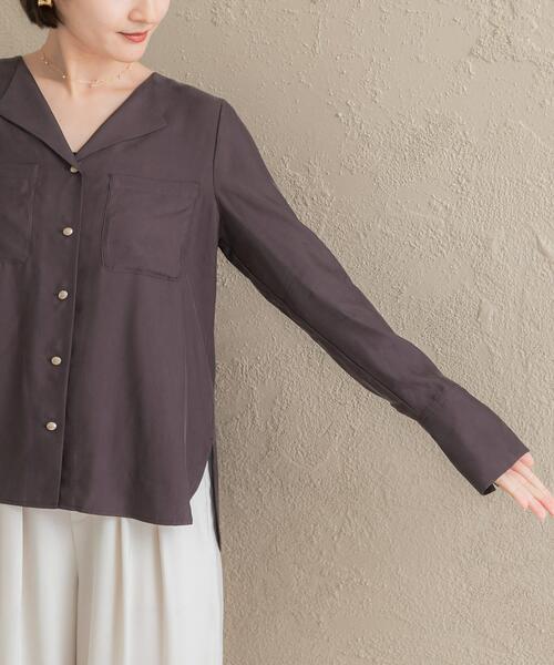 URBAN RESEARCH ROSSO WOMEN(アーバンリサーチ ロッソ)の「キュプラ混ポケットデザインブラウス(シャツ/ブラウス・レディース・オフホワイト/チャコールグレー/ボルドー・FREE)」の21枚目の写真