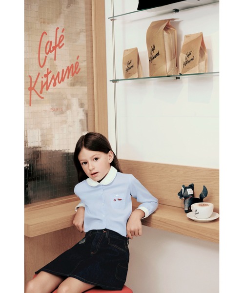 Maison Kitsune（メゾンキツネ）の「BLOUSON MARLENE MAISON KITSUNE X BONPOINT（シャツ/ブラウス・キッズ・ライトブルー・110cm/130cm/120cm/150cm/140cm）」の3枚目の写真