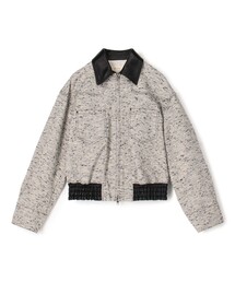 セール】コットンリネンハイカウントクロス ノーカラージャケット