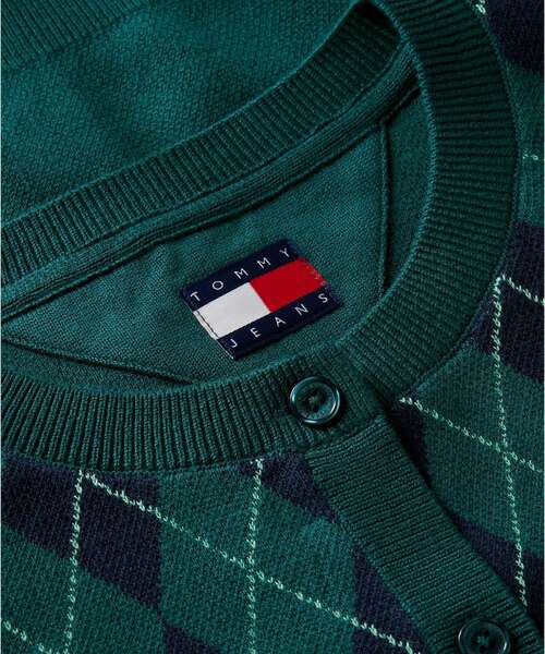 tommy jeans(トミー ジーンズ)の「アーガイルクルーネックカーディガン(ニット/セーター・レディース・パープル系その他3/グリーン系・X-SMALL/SMALL/MEDIUM)」の7枚目の写真